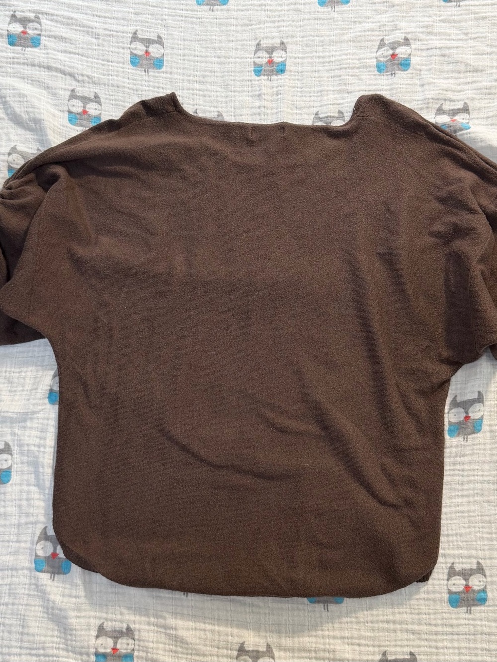 Max Studio Brown Ruched Drawstring Sleeve Top – Size M - Picture 7 of 7